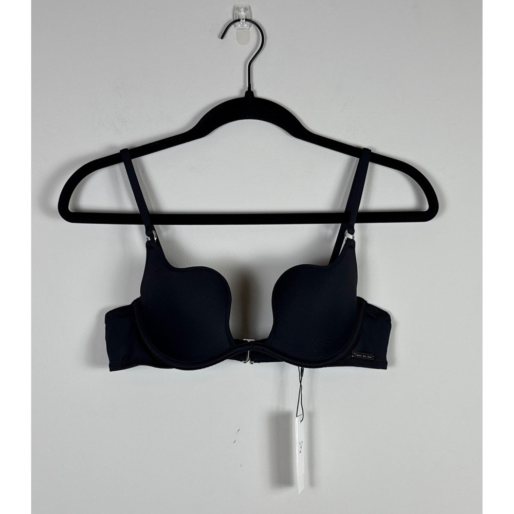 Fleur du Mal Black Seduce U-Plunge Bikini Top Size 36B NWT - Picture 2 of 7